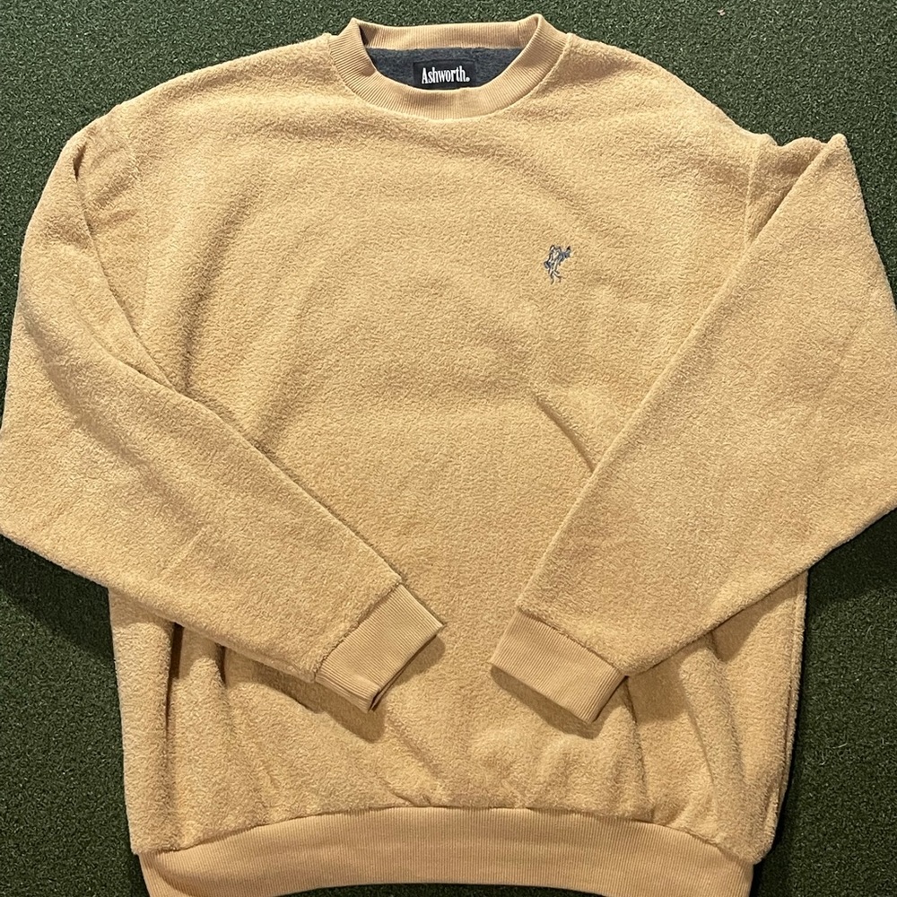 Ashworth Golf Mens Medium Gold Crewneck Sweatshirt